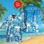 Detroit Lions Short Sleeve Button Up Tropical Aloha Hawaiian Shirt Set for Men Women Kids Gift