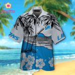 Detroit Lions Short Sleeve Button Up Tropical Aloha Hawaiian Shirt Set for Men Women Kids Gift