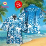 Detroit Lions Short Sleeve Button Up Tropical Aloha Hawaiian Shirt Set for Men Women Kids Gift