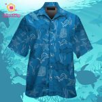 Detroit Lions Short Sleeve Button Up Tropical Aloha Hawaiian Shirt Set for Men Women Kids Gift