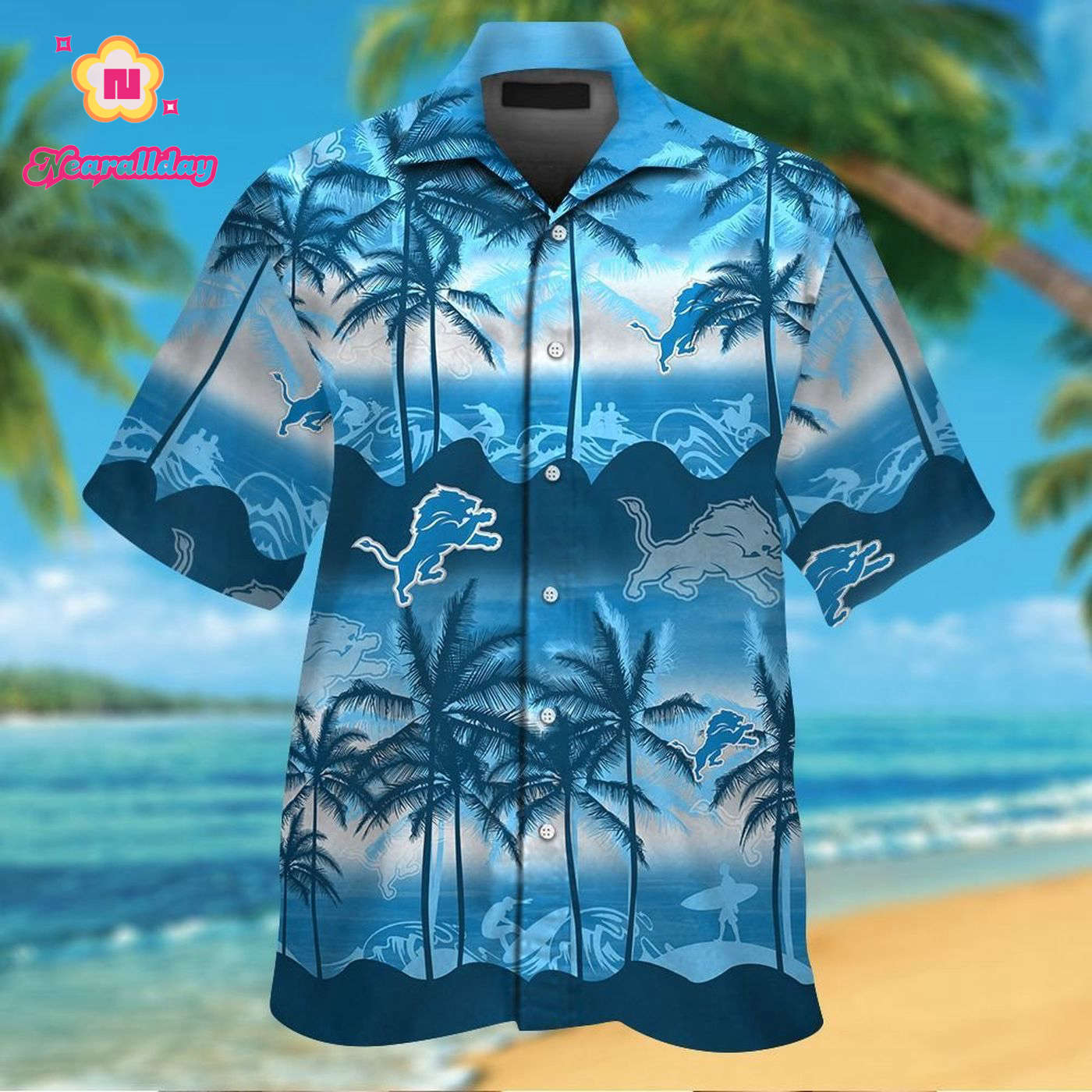 Detroit Lions Short Sleeve Button Up Tropical Aloha Hawaiian Shirt Set for Men Women Kids Gift Detroit Lions Short Sleeve Button Up Tropical Aloha Hawaiian Shirt Set for Men Women Kids Gift