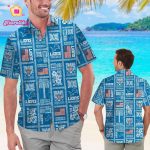Detroit Lions Summer Commemorative Short Sleeve Button Up Tropical Aloha Hawaiian Shirt Set for Men Women Kids