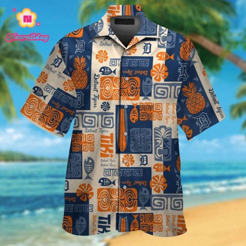 Detroit Tigers Hawaiian Shirt Set for Men & Women – Aloha Tropical Button Up – Fan Gift