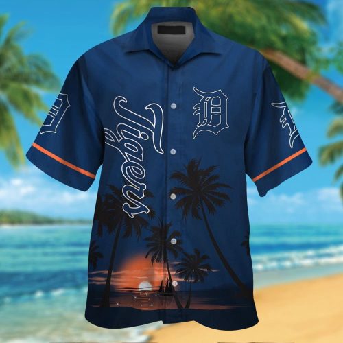 Detroit Tigers Hawaiian Shirt Set – Short Sleeve Button Up Aloha Print for Men and Women – Perfect Fan Gift