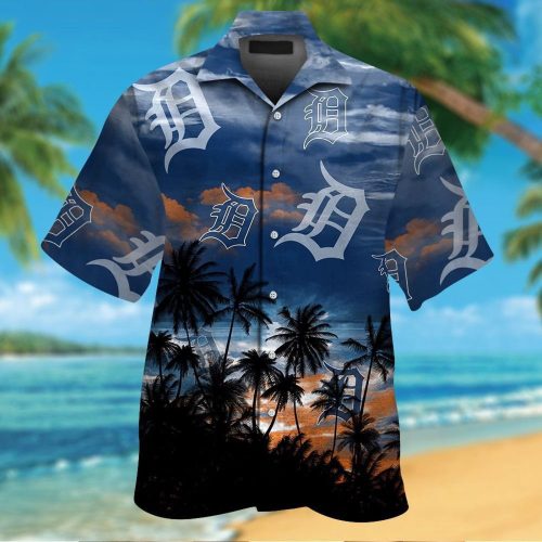Detroit Tigers Tropical Aloha Hawaiian Shirt Set Men Women Kids MTE02