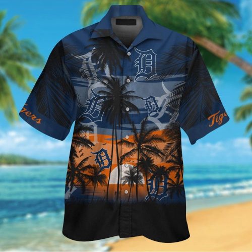Detroit Tigers Tropical Aloha Hawaiian Shirt Set for Men Women Kids