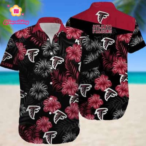 Floral Aloha NFL Atlanta Falcons Hawaiian Shirt Hibiscus Flowers Summer Beach Gift