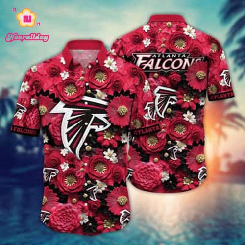 Floral Aloha NFL Atlanta Falcons Hawaiian Shirt Sunflower And Roses Best Beach Gift