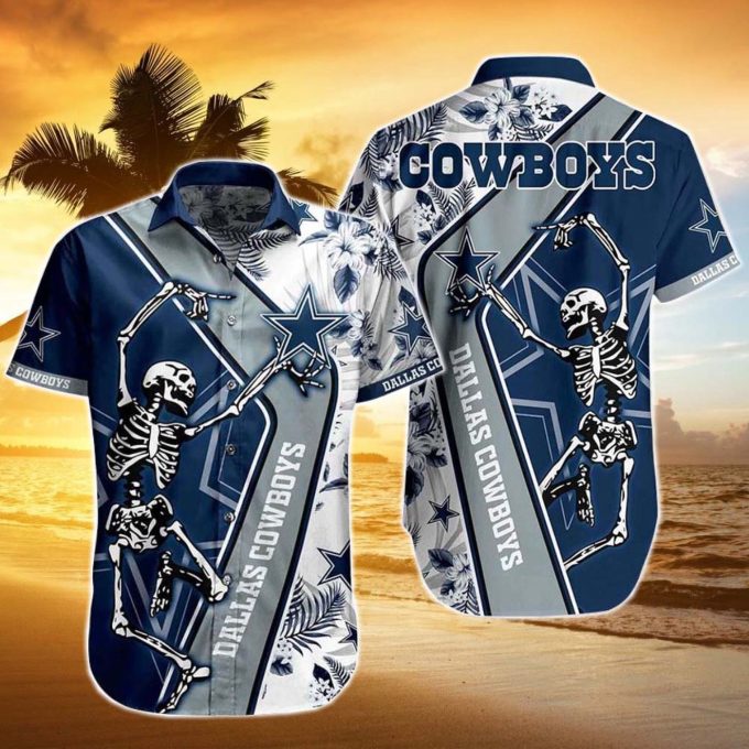 Funny Dallas Cowboys Dancing Skeleton Hawaiian Shirt