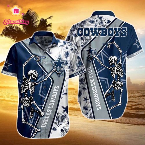 Funny Dallas Cowboys Dancing Skeleton Hawaiian Shirt
