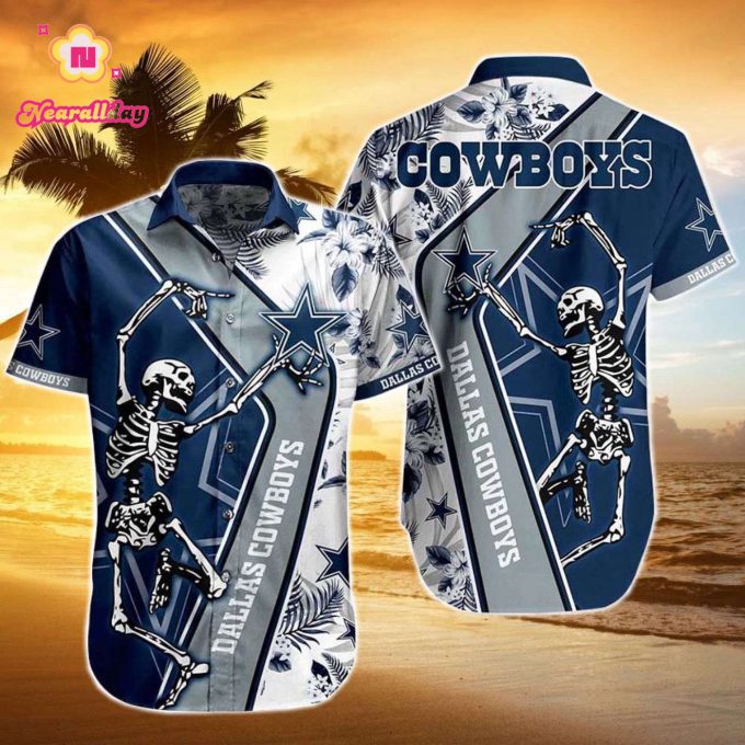 Funny Dallas Cowboys Dancing Skeleton Hawaiian Shirt