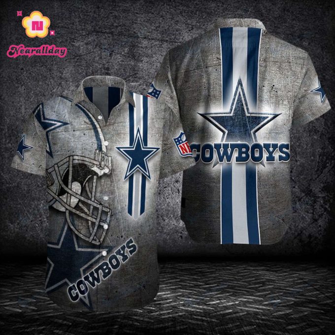 Gift For Fans, Dallas Cowboys Helmet 3D Hawaiian Shirt