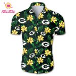 Green Bay Packers Hawaiian Shirt Floral Button Up