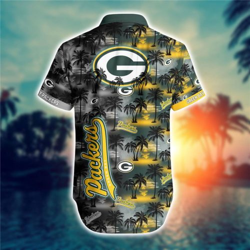 Green Bay Packers Hawaiian Shirt Palm Tree Pattern