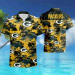 Green Bay Packers Hawaiian Shirt Tropical Flower Short Sleeve Aloha summer shirt