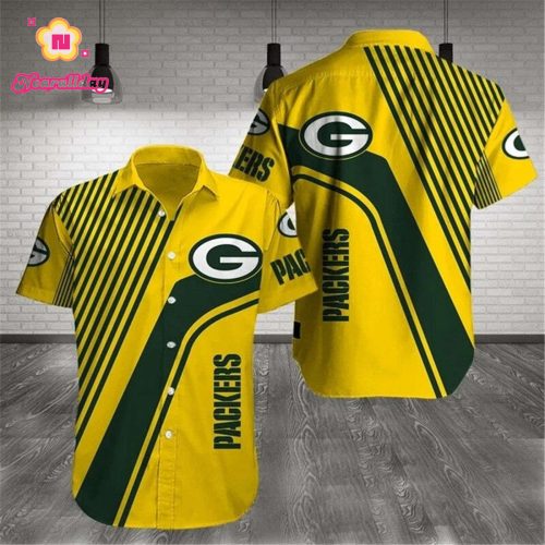 Green Bay Packers Hawaiian Shirts Pattern Stripe