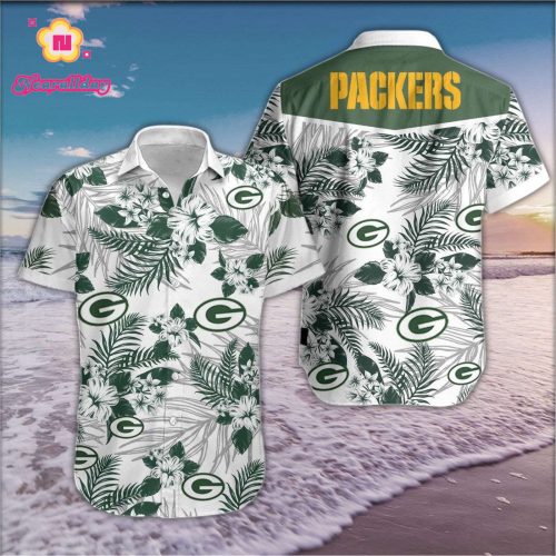 Green Bay Packers Hawaiian Shirts Tropical Button Up