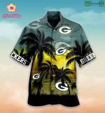 Green Bay Packers NFL NFL Palm Sunset Hawaiian Shirt