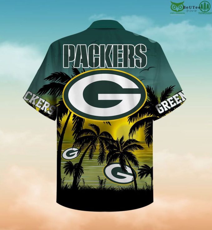 Green Bay Packers NFL NFL Palm Sunset Hawaiian Shirt