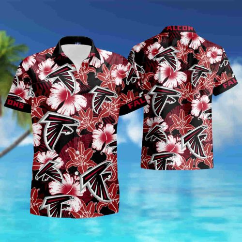 Hawaii Shirt Atlanta Falcons Hawaiian Shirt Tropical Flower Short Sleeve Slim Fit Body ZX09898 summer shirt