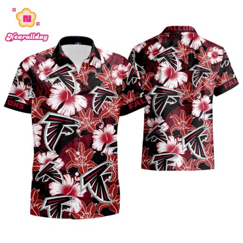 Hawaii Shirt Atlanta Falcons Hawaiian Shirt Tropical Flower Short Sleeve Slim Fit Body ZX09898 summer shirt