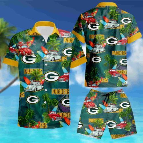 Hawaii Shirt Green Bay Packers Hawaiian Shirt Tropical Flower Short Sleeve Slim Fit Body summer shirt