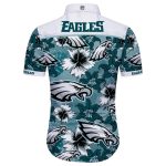 Hawaiian Shirt Men Philadelphia Eagles Shirt Flower Short Sleeve