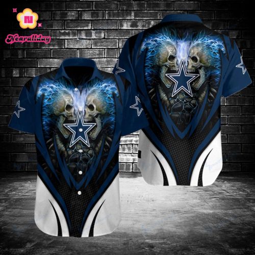 High Quality Dallas Cowboys Lightning Skeletons 3D Hawaiian Shirt