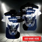 High Quality Personalized Dallas Cowboys Wings Skull 3D Hawaiian Shirt High Quality Personalized Dallas Cowboys Wings Skull 3D Hawaiian Shirt