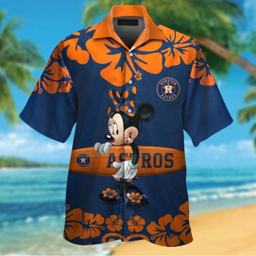 Houston Astros Minnie Mouse Hawaiian Shirt Set for Men Women Kids