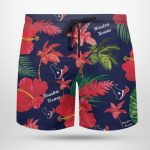 Houston Texans Nfl Color Hibiscus Button Up Hawaiian Shirt