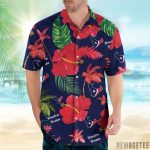 Houston Texans Nfl Color Hibiscus Button Up Hawaiian Shirt