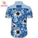 Indianapolis Colts Hawaiian Shirt Tropical Flower Short Sleeve