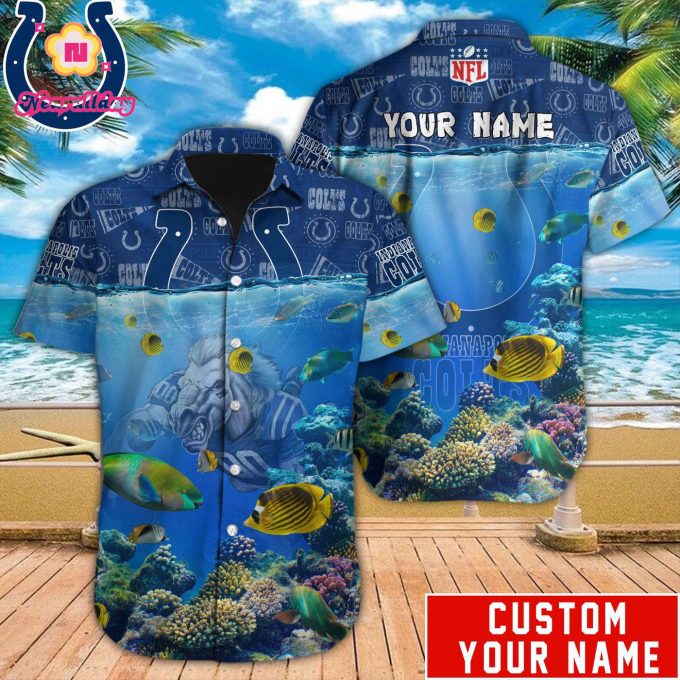 Indianapolis Colts NFL Printed Hawaiian Shirt Custom Gift