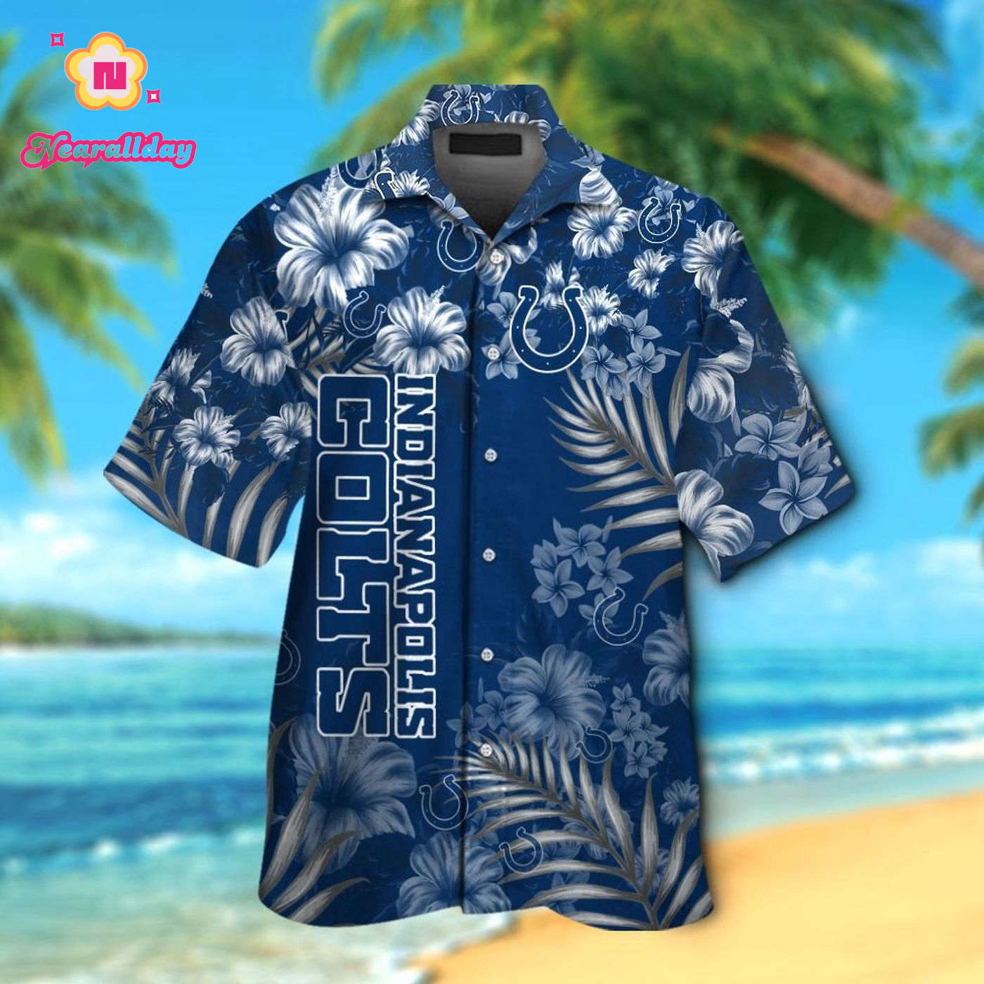 Indianapolis Colts Short Sleeve Button Up Tropical Aloha Hawaiian Shirt Set for Men Women Kids Gift Indianapolis Colts Short Sleeve Button Up Tropical Aloha Hawaiian Shirt Set for Men Women Kids Gift