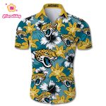 Jacksonville Jaguars Hawaiian Shirt Tropical Flower Short Sleeve