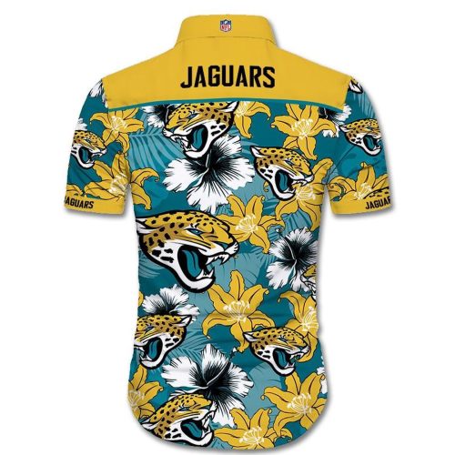 Jacksonville Jaguars Hawaiian Shirt Tropical Flower Short Sleeve