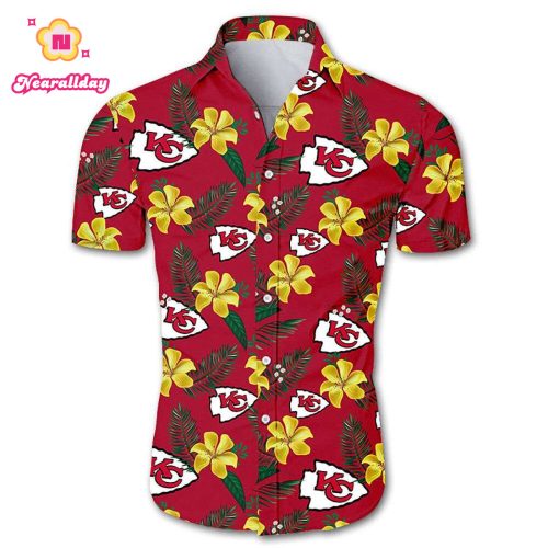 Kansas City Chiefs Hawaiian Shirt Floral Button Up