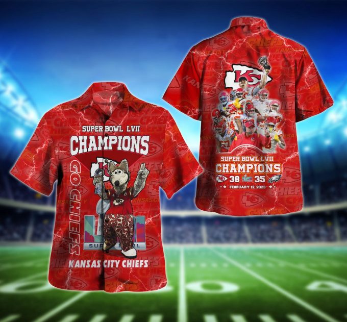Kansas City Chiefs SuperBowl Champions LVII Febuary 12 2023 hawaiian shirt