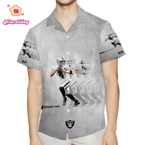 Las Vegas Raiders Derek Carr 4 v3 3D All Over Print Summer Beach Hawaiian Shirt With Pocket