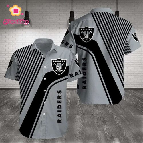 Las Vegas Raiders Hawaiian Shirts Pattern Stripe