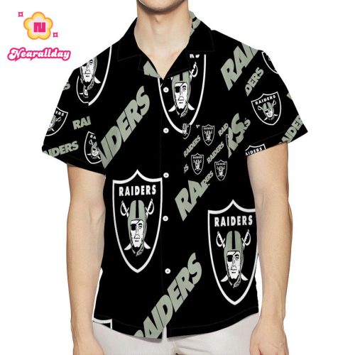Las Vegas Raiders Logo Pattern9 3D All Over Print Summer Beach Hawaiian Shirt With Pocket