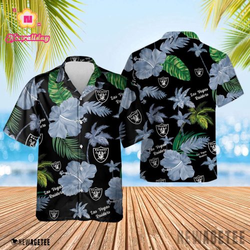 Las Vegas Raiders Nfl Color Hibiscus Button Up Hawaiian Shirt