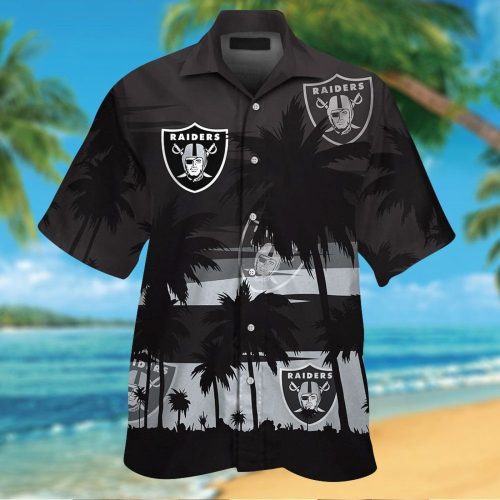 Las Vegas Raiders Short Sleeve Button Up Tropical Aloha Hawaiian Shirt Set for Men Women Kids Gift