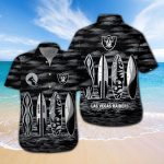 Las Vegas Raiders Short Sleeve Button Up Tropical Aloha Hawaiian Shirt Set for Men Women Kids Gift