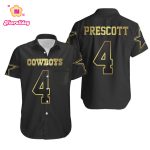 Limited Dallas Cowboys 4 Prescott Golden Black 3D Hawaiian Shirt