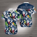 Limited Dallas Cowboys Flower And Parrots Pattern Hawaiian Shirt
