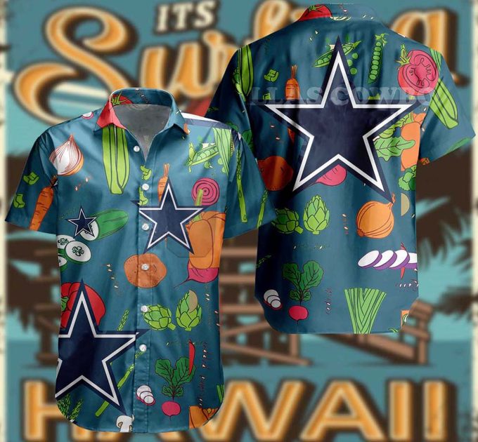 Limited Dallas Cowboys Tropical Vegetables Pattern Hawaiian Shirt