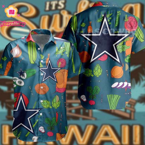 Limited Dallas Cowboys Tropical Vegetables Pattern Hawaiian Shirt