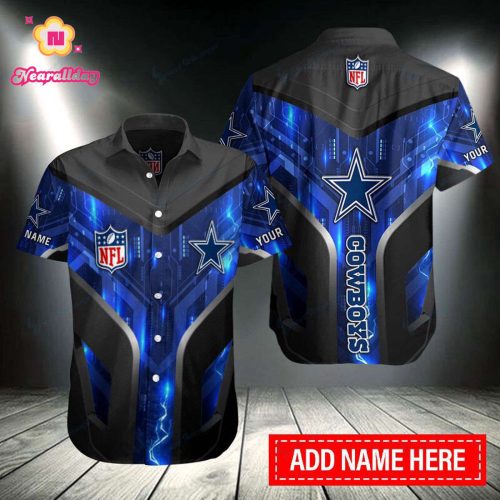 Limited edition, Personalized Dallas Cowboys Neon Electrical Circuit 3D Hawaiian Shirt